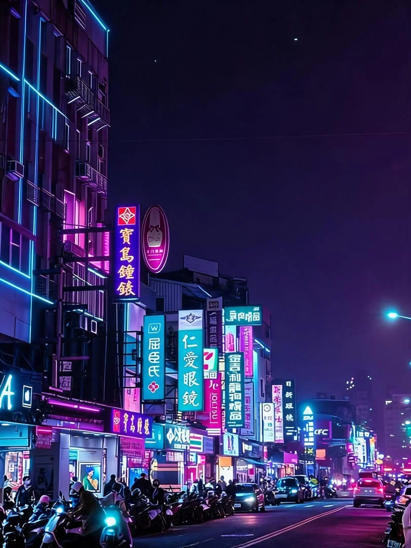 城市夜景秒变赛博朋克！！紫蓝调太有科技感了 修图后