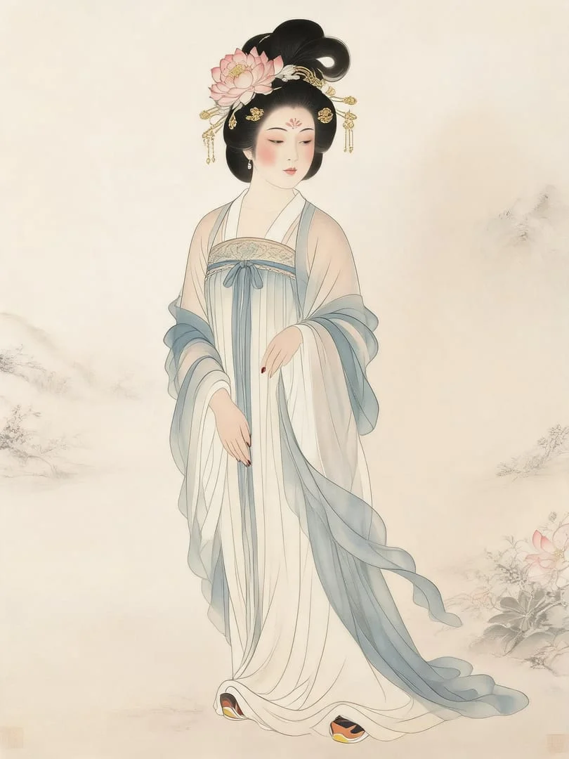 画中走出来的唐朝美人！！古风仕女图太绝了 修图后